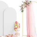 Wokceer Wedding Arch Backdrop Stand and Cover Set of 2 Metal Arch Stand with Arch Cover White 7.2FT, 6FT for Birthday Party Wedding Ceremony Bridal Baby Shower Event Decor