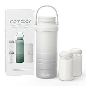 Momcozy 22oz Portable Breast Milk Cooler for Outdoor, Life Saver with 360 Total Cooling for 24 Hours, Larger Capacity Travel Breastmilk Chiller with 2pcs Baby Bottles for Breastmilk Storage