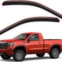 Lightronic Extra Durable in-Channel Auto Vent Window Visor, Fits 2019-2025 Chevrolet Silverado & GMC Sierra 1500, 2020-2025 Silverado/Sierra 2500 HD & 3500 HD, Regular Cab, UV Protect, Smoke, 2-Pcs