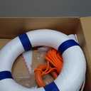 20/28 inch Foam Life Preserver Ring with 98.4 ft Floating Lifesaving Rope, Throwable Flotation Device, for Boat Safety Equipment