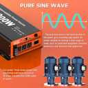 2000 Watt Sump Pump Battery Backup System, Pure Sine Wave Output, Professional Backup System in The Event of a Power Outage, Remote Controller with LCD Screen, Automatic Grid and Battery Switchover