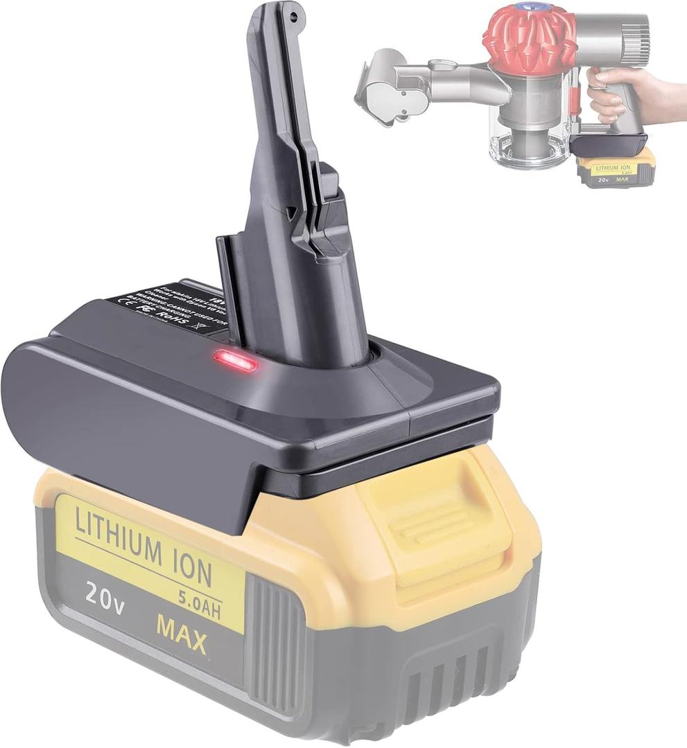 TPDL Replace Dyson V8 Battery Adapter, for DeWalt 20V Battery Convert to for Dyson V8 Series Vacuum Cleaner Animal Fluffy Motorhead Vacuum Converter (Adapter only)