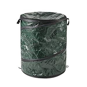 Wakeman Pop Up Outdoor Garbage Can, Black, 29.5 Gallon