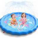 QPAU Splash Pads for Toddlers 1-3, Durable 67" Baby Splash Pad, Outdoor Sprinkler for Kids Toddler Toys, Summer Water Play Mat for Girl Boy Birthday Gift 2 Year Old