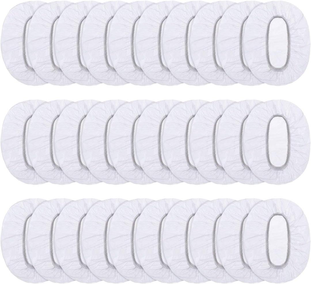 Outus 100 Pack Clear Disposable Ear Protectors Waterproof Ear Covers for Hair Dye, Shower, Bathing