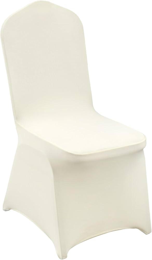 Stretch Folding Chair Covers, Universal Fitted Chair Cover, Removable Washable Protective Slipcovers, for Wedding, Holiday, Banquet, Party, Celebration, Dining,40 pcs, size 40"x17", Ivory White