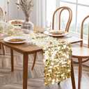 VHH Sequin Table Runner 12 x 108 inches Gold Table Runner, Glitter Runner for Party Wedding Birthday, Party Spring Easter Rustic, Birthday Supplies Decorations (1 Pack)