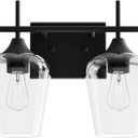 VONLUCE Bathroom Vanity Light, 4 Light Bathroom Light Fixture Over Mirror, Bathroom Wall Lamp with Clear Glass, Modern Black Vanity Lighting fixtures for Bathroom, Bedroom, Hallway