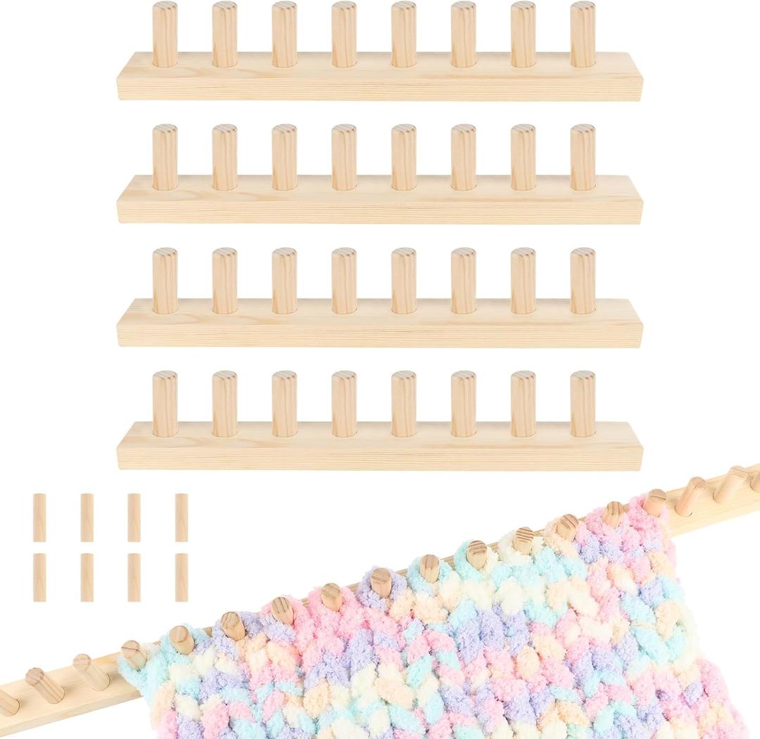 Ziimaikery 64 Inch Wooden Chunky Blanket Knitting Loom, Chunky Knitting Loom for Blanket Making Adjustable DIY Frame for Bulky Yarn Projects, Reusable Crafting Tool for Beginners (64inch)