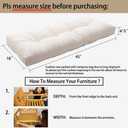 Magpie Fabrics Patio Bench Cushion 45"x18", Indoor/Outdoor Non-Slip Water Resistant Long Seat Pads, Tufted Loveseat Cushion for Swing, Settee, Window, Garden, Wicker, Front Porch(Recycled Cream White)