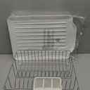Farberware Classic Large Rust Resistant Full Dishrack with Removable 3 Compartment Flatware Caddy, Andlged Drain Board, 3-Piece, White