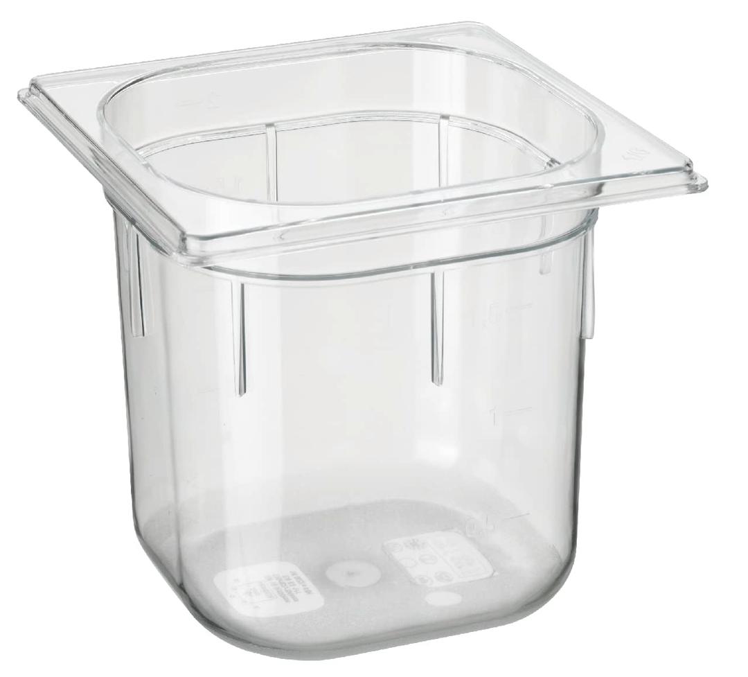 Professional GN Container/Lid, Polycarbonate, Gastronorm Container, Transparent 2 Pack