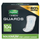 Depend Incontinence Guards/Bladder Control Pads for Men, Maximum, 104 Count (2 Packs of 52)