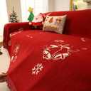UWWGKK Couch Cover for Loveseat Covers Reversible, Christmas Bells Couch Slipcover with Tassel for Holidays,Living Room (71"x 118")