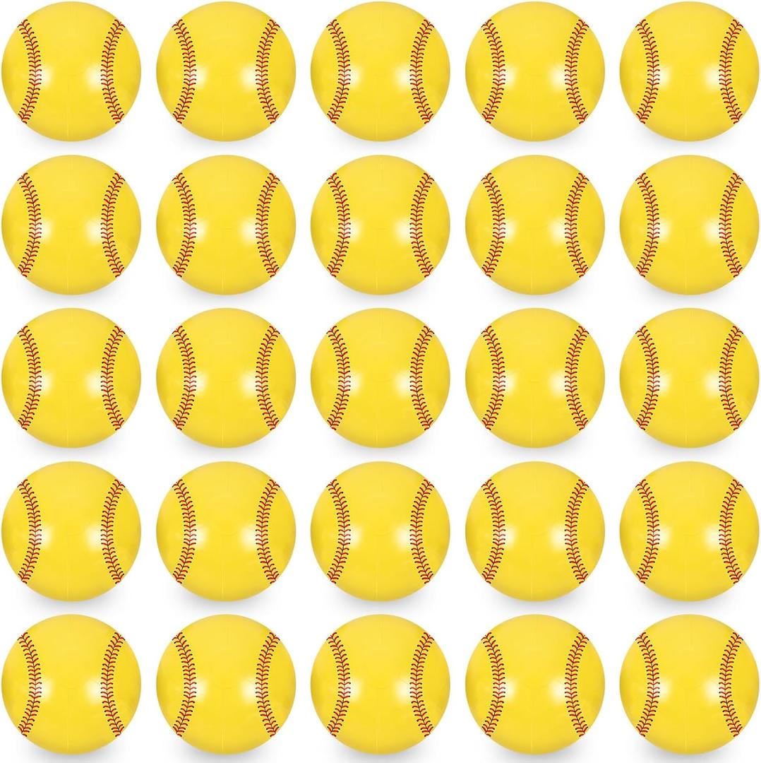 Whaline 25Pcs 16'' Inflatable Beach Balls Pool PVC Balls for Summer Beach Party Decorations Water Sand Game Toy Accessories