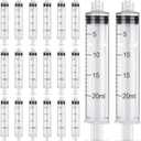 TecUnite 20 Pack Syringe Without Needle, Plastic Curved Syringes for Epoxy Resin, Craft, Feeding Pets Animals, Oil or Glue Applicator (20 ML)