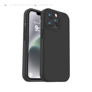 Vooii Compatible with iPhone 13 Pro Max Case, Liquid Silicone Upgrade [Camera Protection] [Soft AntiScratch Microfiber Lining] Shockproof Phone Case for iPhone 13 Pro Max 6.7 inch  Black