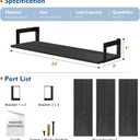 Harwaya 24 Inch Floating Shelves for Wall Set of 3, Wall Mounted Bookshelf, 8 Inches Deep Hanging Book Shelves for Living Room Bedroom Office Decor Closet Storage (Black), Large