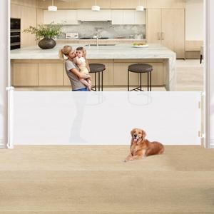 137 Inch Extra Wide Retractable Baby Gate - Indoor/Outdoor, for Doorways and Stairs - Perfect for Kids and Large Dogs
