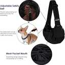 SlowTon Dog Carrier Sling - Hard Bottom Support Dog Carriers for Small Dogs with Adjustable Padded Shoudler Strap, Dog Purse for Puppy Cat Pet with Drawstring Opening Storage Zipper Pockets (Black)