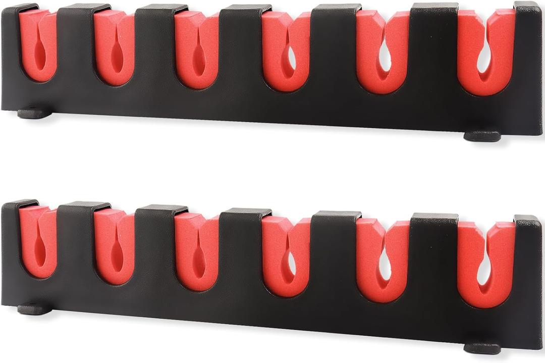 Fishing Rod Holder Wall Mount Fishing Pole Rack Garage Shed or Boat Holds 6 Rods Space-Saving Storage Organizer for Indoor & Outdoor Fishing Gear