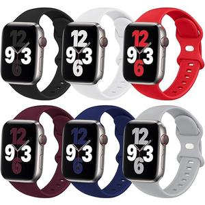 (6 Packs) Sport Bands Compatible with Apple Watch Band 38mm 40mm 41mm 42mm 44mm 45mm 46mm 49mm Silicone iWatch Band Ultra 3 2 1 SE Series 11 10 9 8 7 6 5 4 3 2 1 Women Men