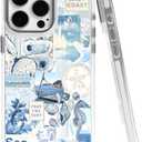 Cases for iPhone 14,Compatible with MagSafe,Classic Clear Shockproof Protection Magnetic Phone Case - Seashell Ocean Blue Retro Collage