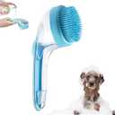 Dog Bath Brush, 2 in 1 Pet Bath Brush Soft Dog Scrubber for Bath with Built-in Shampoo Dispenser for Long Short Haired Dogs Cats Shower