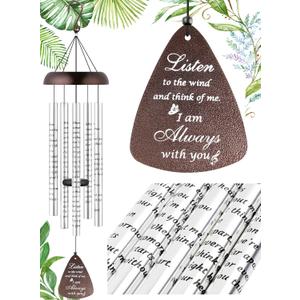 Sympathy Gift Wind Chimes for Outside - Memorial Wind Chimes for Loss of Loved One Mother Father, Memorial Gifts in Memory of Loved One, Breavement Gifts for Condolence Remembrance, Bronze (32'')