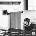 TURS Bathroom Hardware Set Black 4-Piece Towel Bar Set Include 24 Inch Towel Bar Hand Towel Holder Towel Hook Toilet Paper Holder with Shelf Wall Mounted Stainless Steel Bathroom Accessories Set