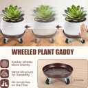 11 Inch Plant Caddy with Wheels Heavy Duty, 260 lbs Capacity, 4 Swivel Casters (2 Locking), Steel Rolling Plant Stand, High-Strength Rust-Proof Steel