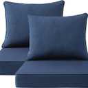 Sunbrella Outdoor Patio Chair Cushions Set, 24" x 24", Set of 2, Water-Repellent, Fade Resistant, Deep Seat Cushion for Backyard, Couch, Sofa and Patio Furniture, Specrtum Indigo
