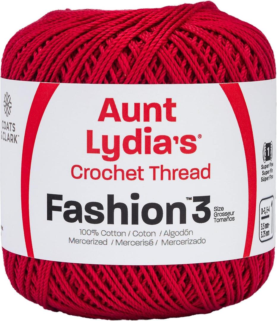 Coats Crochet - 182.0006 Fashion Crochet Thread, 3, Scarlet