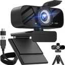 Gohero Full HD 1080P Video Webcam, Noise Cancellation, Privacy Cover, Wide-Angle Lens, Auto Light Correction, Plug & Play USB Webcam for Laptop, Desktop, PC, Mac, Zoom, Skype Pro Series