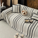 Striped Couch Cover Blankets, Boho Couch Covers, Sofa Blanket Cover for Dogs, Large Couch Covers for Loveseat Sofa, Chenille Sofas Covers Washable Sectional(1pc/Light Grey/71 x 118)