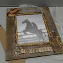 OKSQW 8 x 10 Rustic Wood Picture Frame with Cowboy Design, Solid Wooden Photo Frame with High Definition Glass, Cool Handicrafts Tabletop or Wall Mounting Great for Display for Farmhouse Home Decor