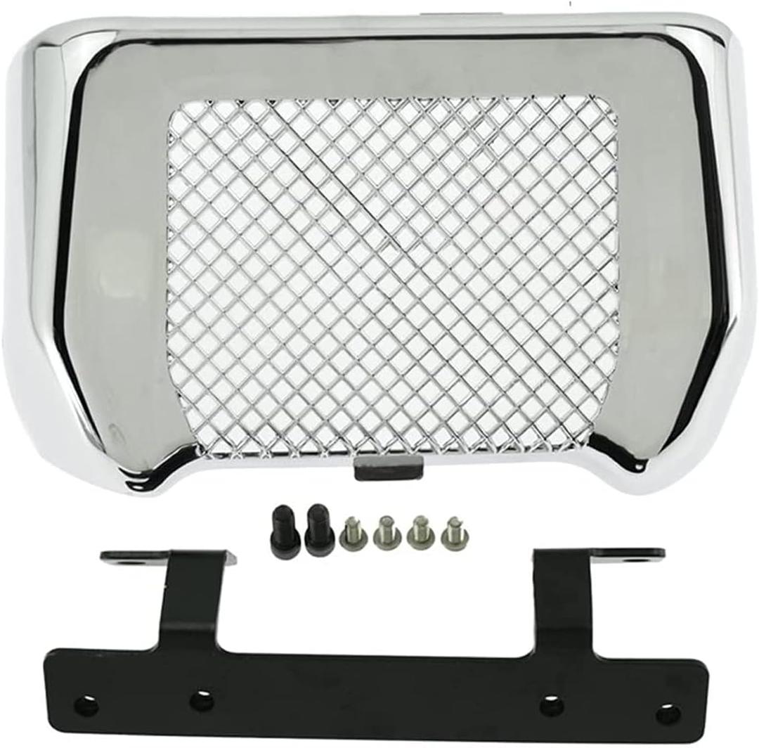 Motorcycle Oil Cooler Cover Case with Bracket Fit for Harley Touring Road King Road Street Glide FLHR FLHX 2017-2025 Chrome
