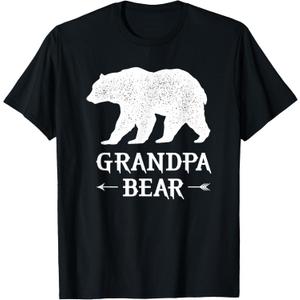 Grandpa Bear funny father's day family design for grandpa pa T-Shirt (Black), Small