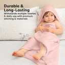 KeaBabies Muslin Hooded Baby Towels for Newborn Girls, Boys - 2-Pack, 30x30 Organic Cotton Baby Bath Towels Hooded, Soft Absorbent, Toddlers, Kids, Infant, Newborn Bath Essentials (Rose Ivory, Petite)