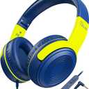 ELECDER Kids Headphones, S8 Wired Headphones for Kids with Microphone for Boys Girls, Adjustable 85dB/94dB Volume Limited (Navy/Blue)