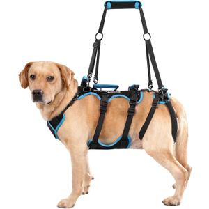Dog Lift Harness for Large Male Dogs, 2-in-1 Detachable Support Harness, Full Body Carrying with 4 Handles, Dog Sling for Dogs Hind Leg Support(Black, X-Large)
