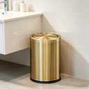Brushed Gold Stainless Steel Trash Can 5 Gallon, Swing Lid Waste Bin