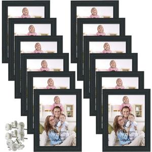 Giftgarden 5x7 Picture Frame Black 5 x 7 Photo Frames Bulk for Wall or Tabletop, 12 Pack