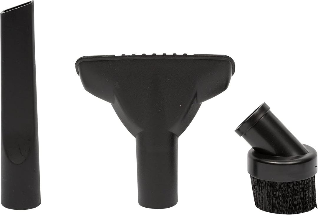 Pack of 1 Shop-Vac 9064300 1.25 Inch Diameter Cleaning Kit, Includes Round Brush, Crevice Tool, and Gulper Nozzle, Black, Ideal for Upholstery, Blinds, and Car Interiors 