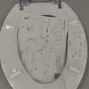 Angel Shield Marble Toilet Seat Durable Molded Wood with Quiet Close,Easy CleanQuick-Release Hinges (Elongated,White Marble) (Elongated-18.5)