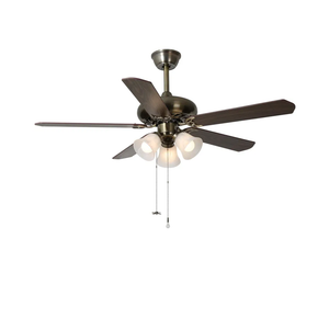 52 Inch Indoor Ceiling Fan with Pull-Chain and Three LED Light Bulbs Base, Traditional 3-Speeds Reversible Blades Ceiling Fan(Antique)