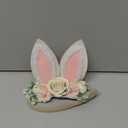 KIDOCHEESE Bunny Rose Ears Easter Headbands Baby Girls Flower Crown Spring Headbands (C)