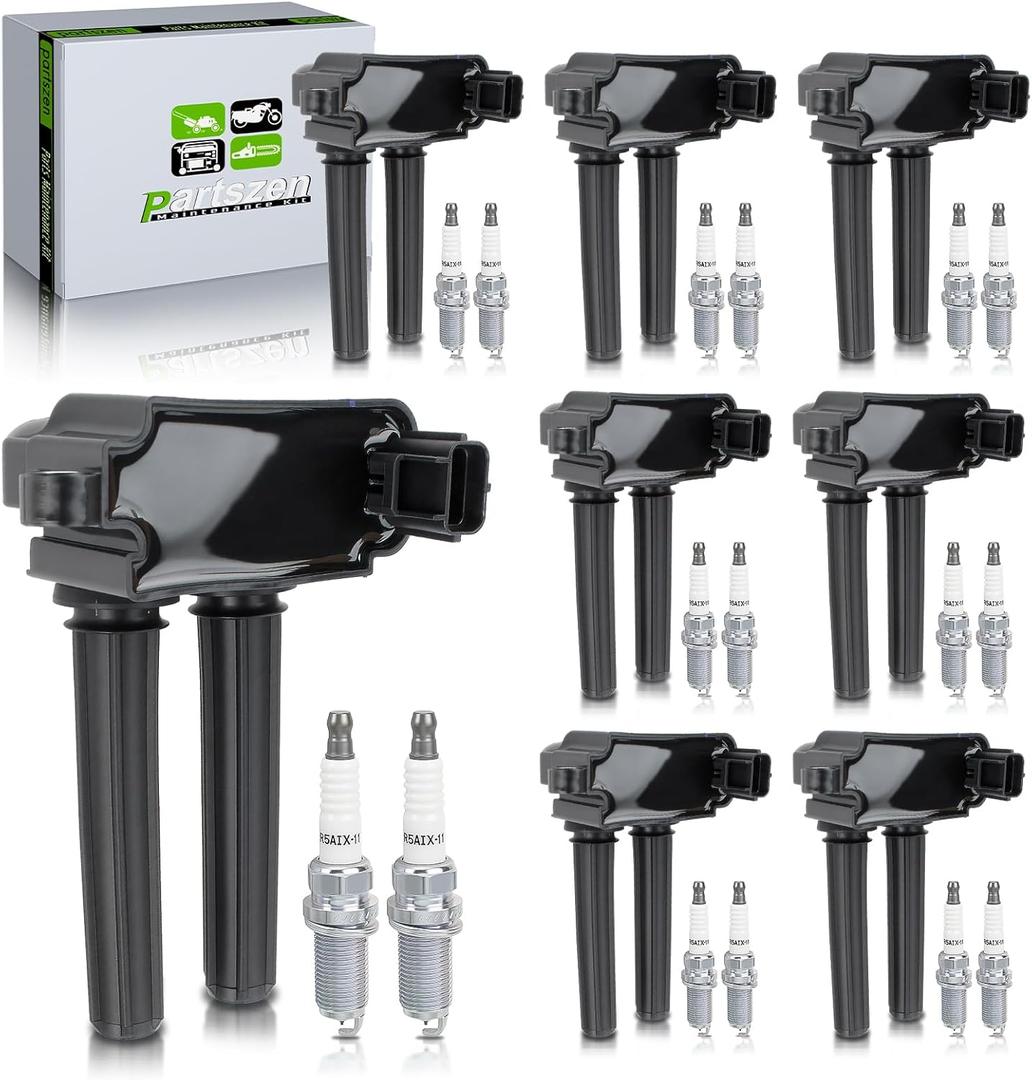 UF504 Ignition Coil 92145 Spark Plug for Dodge Challenger Charger Durango Magnum for Ram 1500 2500 3500 for Chrysler 300 Aspen for Jeep Commander (XK) Grand Cherokee V8 5.7L 6.1L 6.4L