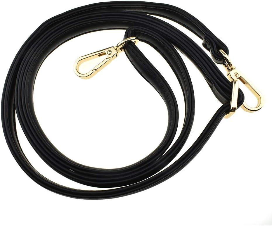 HAHIYO Adjustable Smooth Black Leather Purse Chain Strap Length 31.5-55.1 Inch Gold Hardware for Shoulder Cross Body Sling Purse Replacement Comfortable 0.47 Inch Wide 4.7mm Extra Thick 1 Pack