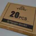 ADIIL 20 PCS Q Hanger Hooks with Safety Buckle, Windproof Screw Hooks for Hanging Outdoor String Lights, Plants, Christmas Patio Lights, 2.2 Inches, Black